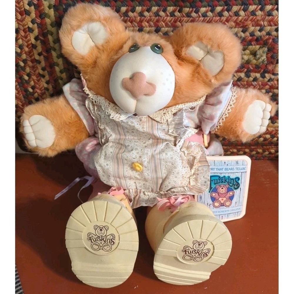 Vintage Furskins FANNIE  FAE Teddy Bear 1986 Plush 23" T XAVIER ROBERTS & TAG